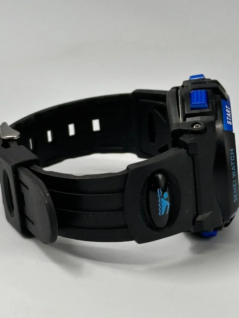 Skmei Digital Watch Men Black Blue Round 43MM Backlight New Battery